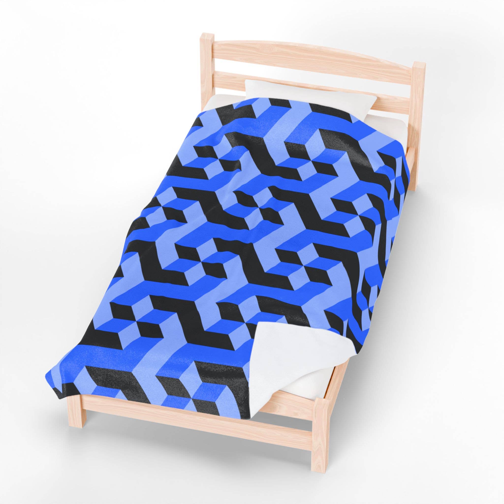 Ohhh So Swag - Wholesale Throw Blanket - Geometric Blue Throw Blanket for Couch Bed Chair Bed | US1