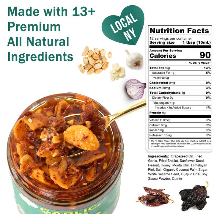 SAUCE UP NEW YORK - Wholesale Sauce - 100% All-Natural Vegan Garlic Chip Chili Sauce - Topping!6