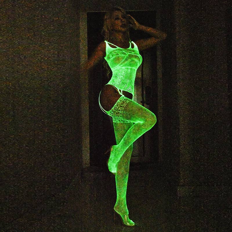 Wholesale Glow in the Dark Sexy See Through Fishnet Bodystockings