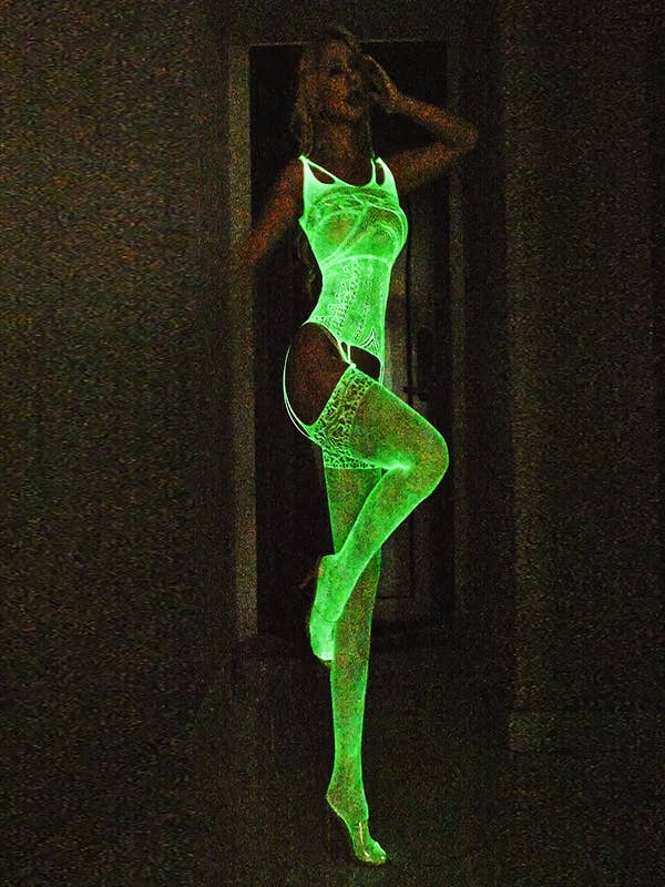 Sexy Neon Fishnet Fringed Chemise Mini Dress Plus Size Lingerie Adult Women
