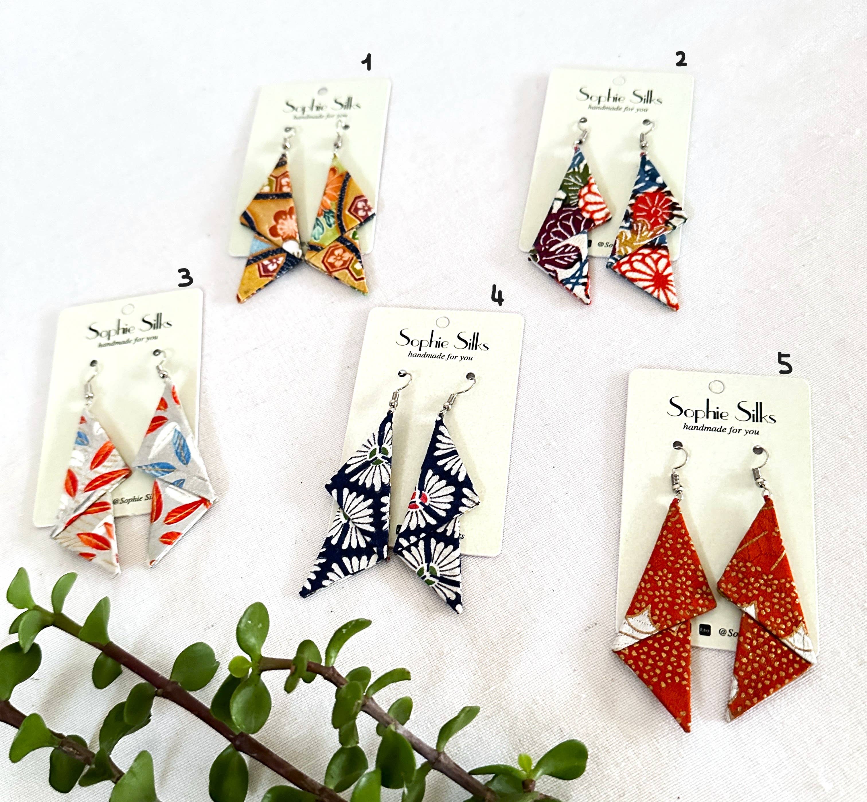 Sophie Silks - Vente Boucles d'oreilles pendantes - Boucles d'oreilles kimono empilées0