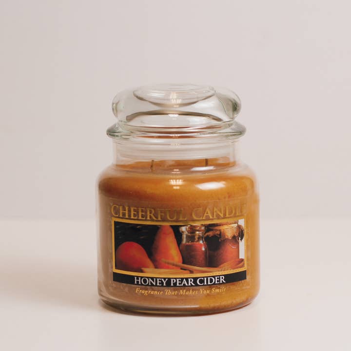 A Cheerful Giver - Vendita all'ingrosso Candela in vasetto - Candela allegra (16 once) - Sidro di pere al miele