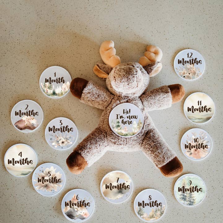 Grow With Me Baby Co - Wholesale Stuffed/Plush Toy - Kids & Baby - Baby Monthly Milestones, Moose Stuffed Animal2