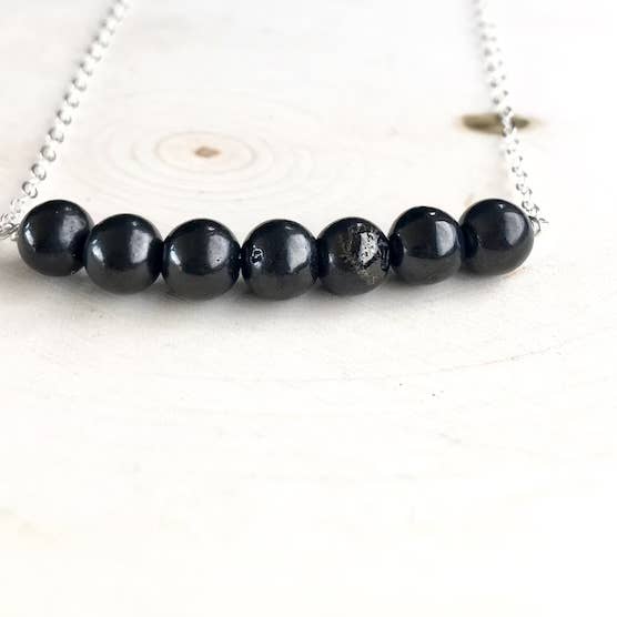 Colar de barra de shungite natural por atacado de Blue Soul Designs