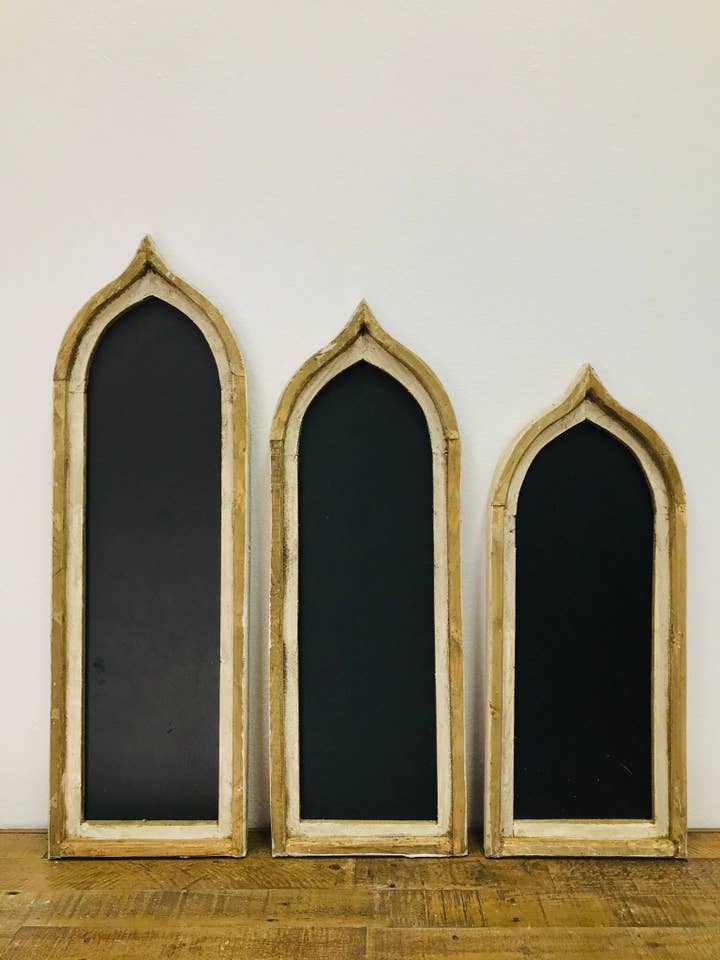 Matera Chalk Board Wood Arches, 3 PC Set for wholesale by Rustic Farm