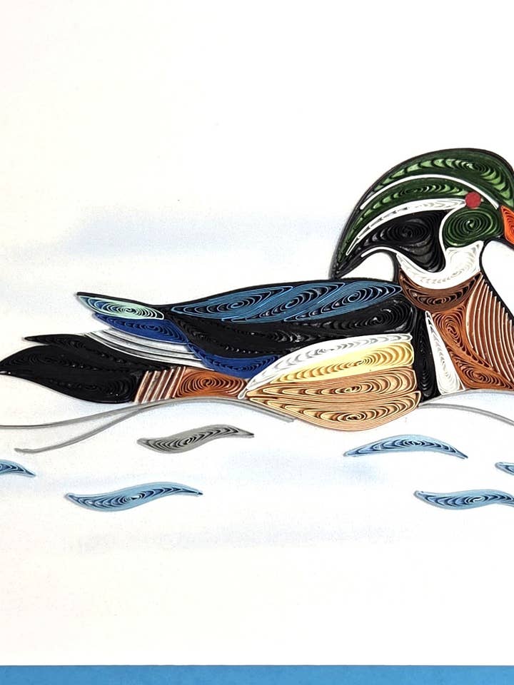 #273 W - Wood Duck on Water for wholesale by Iconic Quilling