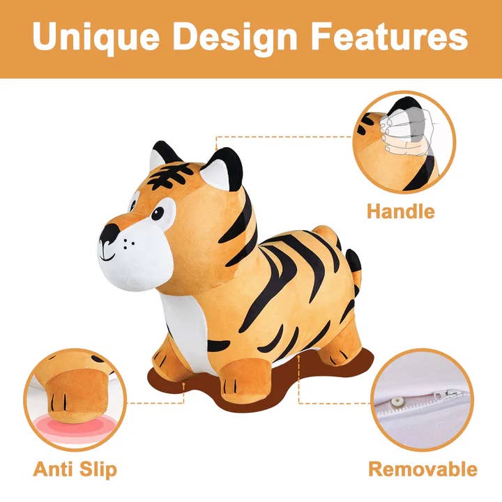 iPlay iLearn - Wholesale Stuffed/Plush Toy - Kids & Baby - Tiger Bouncy Pals - Toddler Plush Animal Hopper Ride-On2