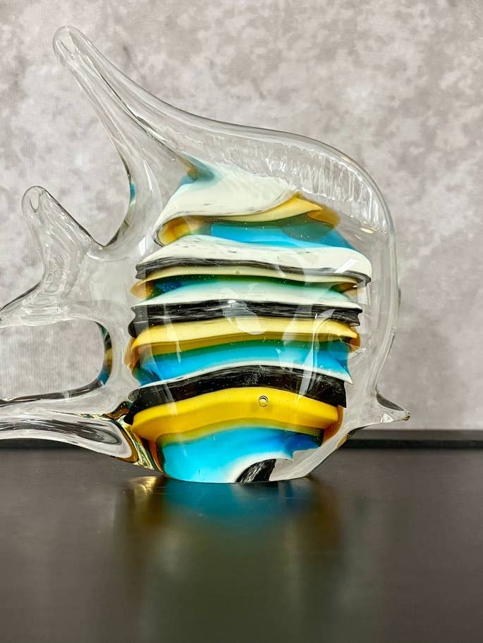 SUNSET REEF GLASS FISH 5.5"LX1.5"WX6"H for wholesale by The Light Garden Collection
