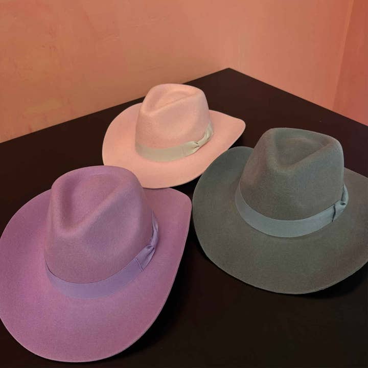 Queens INC - Wholesale Cowboy Hat – Women’s - Stiff brim Australian wool cowboy Hat with Ribbon14