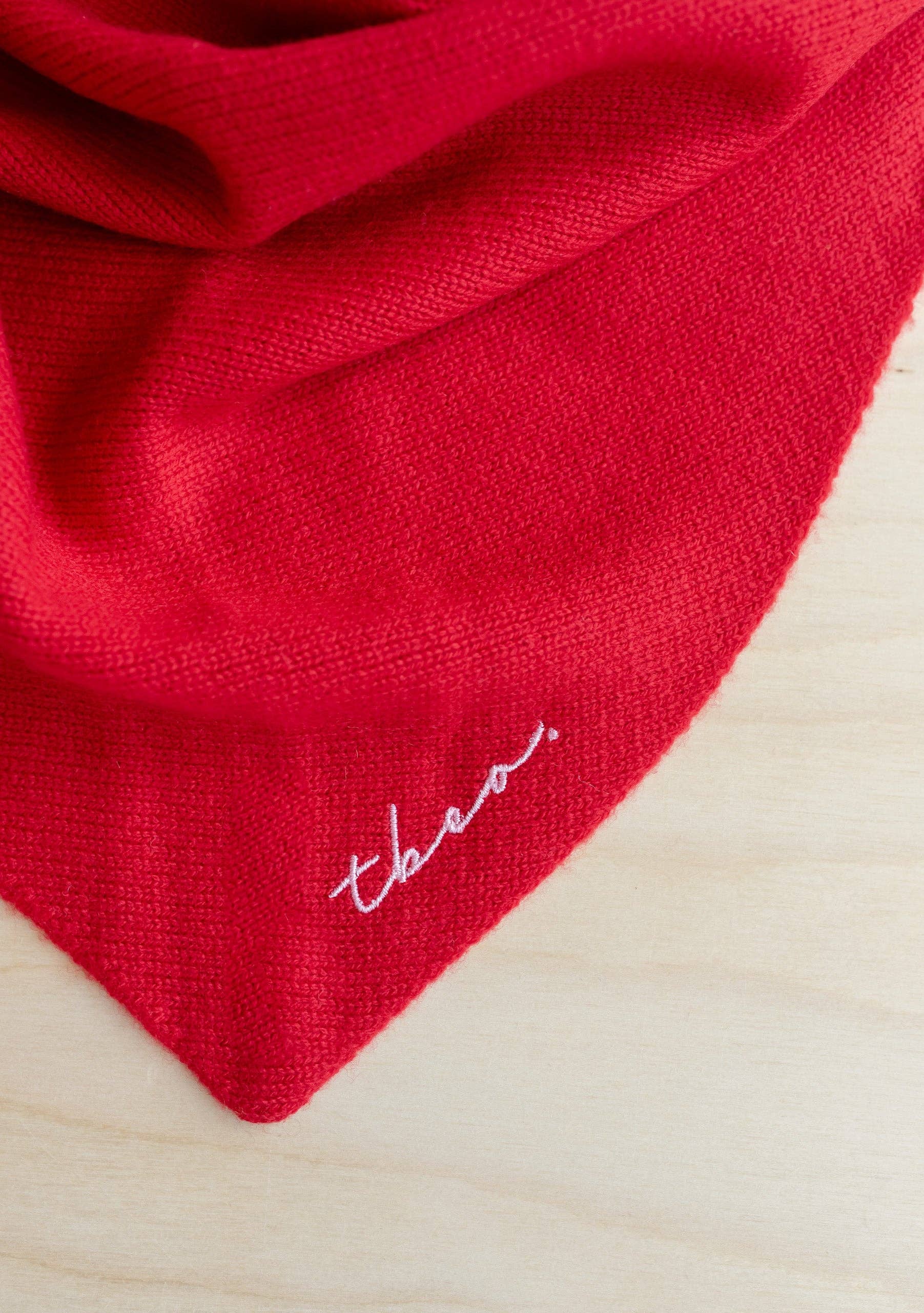 TBCo – Cachecol - Mulher por atacado – Lenço Triangular Merino em Vermelho3