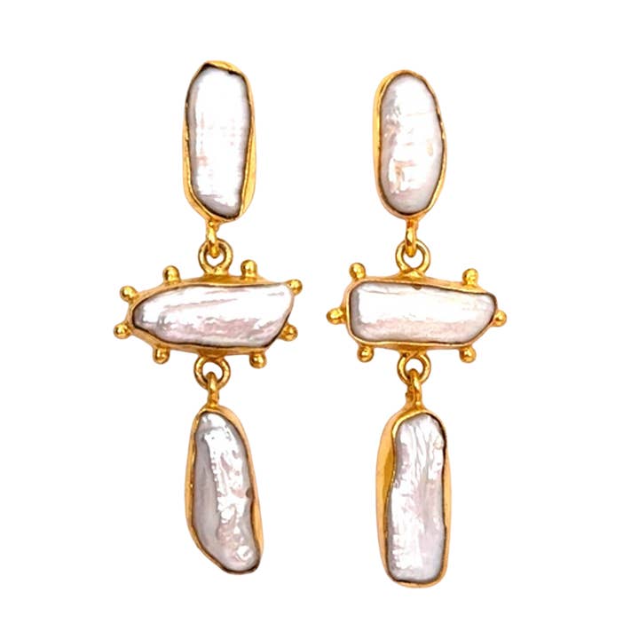 Kate (Pearl) Statement Earrings for wholesale by Gemajesty Jewellery