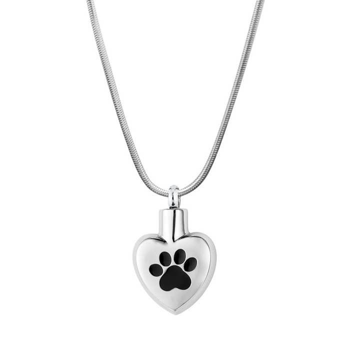 Paw Print Heart Memorial Ashes Holder Urn Cremation Necklace for wholesale by Anavia