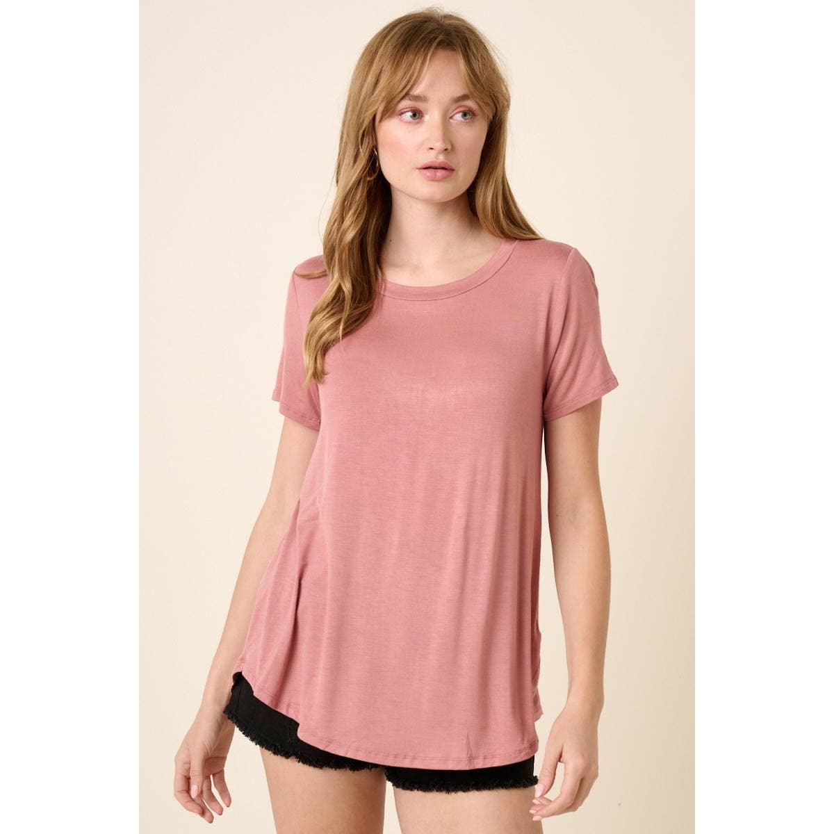 mittoshop - Wholesale T-Shirt - Women's - BT5339-SCOOP NECK ROUNDED HEM BAMBOO TOP7