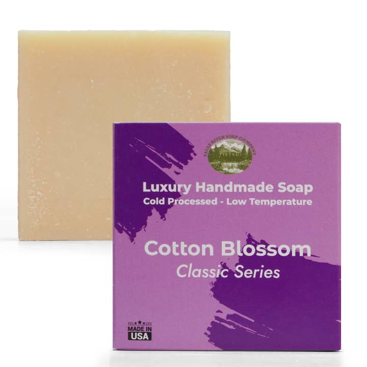 Katoenbloesem 5oz Zeep Handgemaakte Zeep Bar - Kersamandel, havermout als exfoliant - Pure Essentiële Olie Natuurlijke Zepen - Jubileum Bruiloft Geschenken Kerst sokvuller kersenbloesem - Falls River Soap Company voor wholesale door Falls River Soap Company