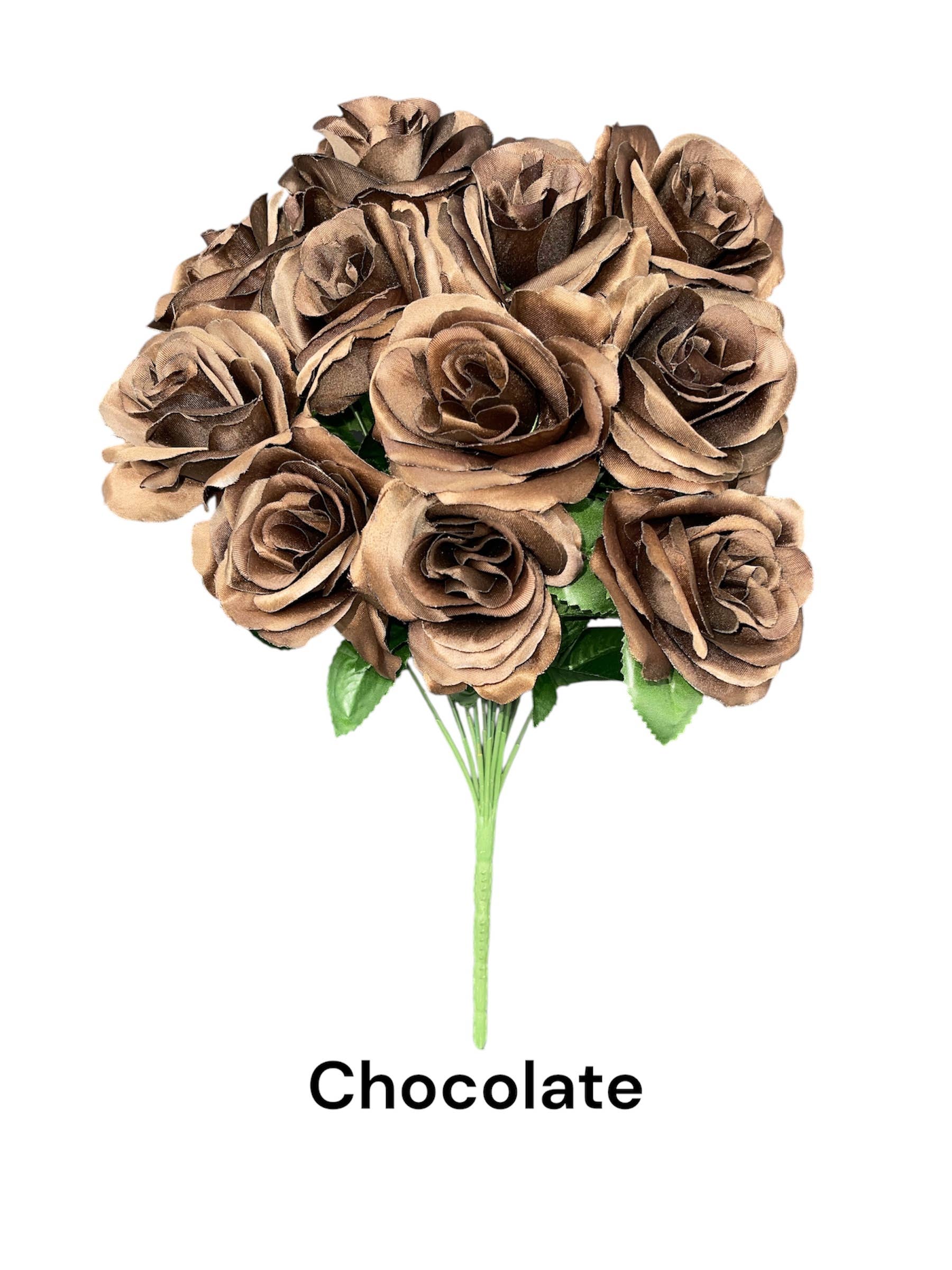 Thompson Wholesale - Wholesale Artificial Flowers - Color Fast Lillian Open Rose Bush (30 PK)9