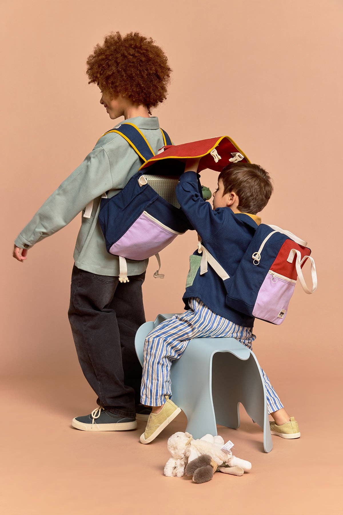Hindbag - Wholesale Backpack - Kids - Léo Tricolore Terracotta Schoolbag5