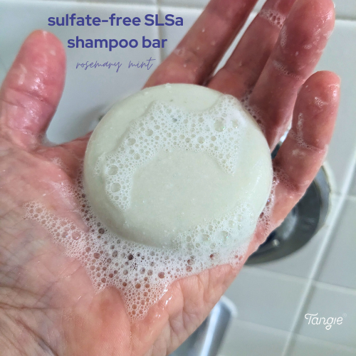 Tangie LLC - Vente Disques de shampoing/shampoings solides - Tangie Shampooing Solide Sans Sulfate Romarin Menthe Poivrée Végan1