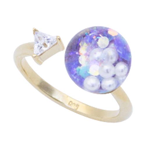 Triangle Cubic Snowball Ring por atacado de Luvinball