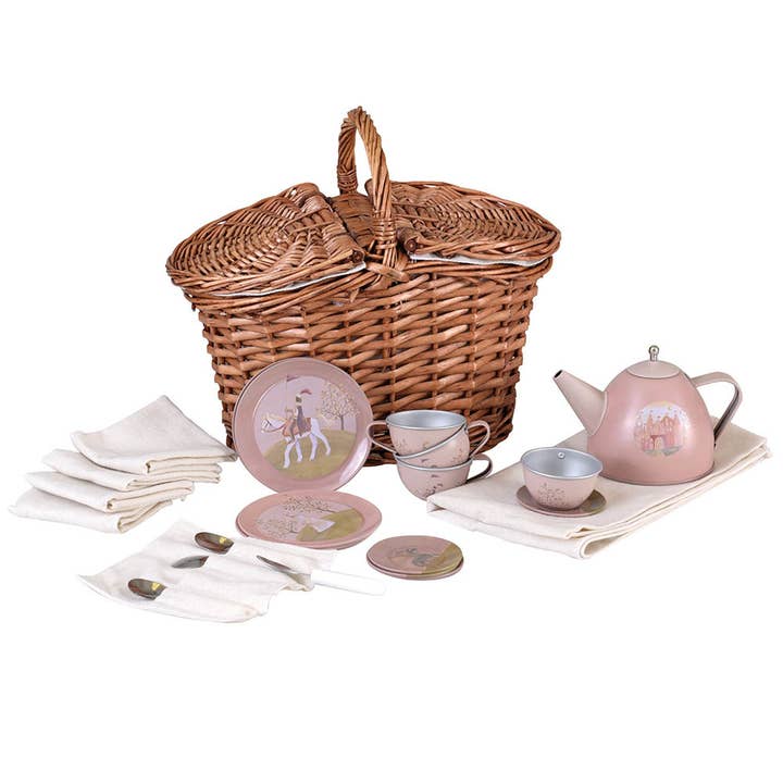 Princess Tin Tea Set In a Basket for wholesale by Egmont