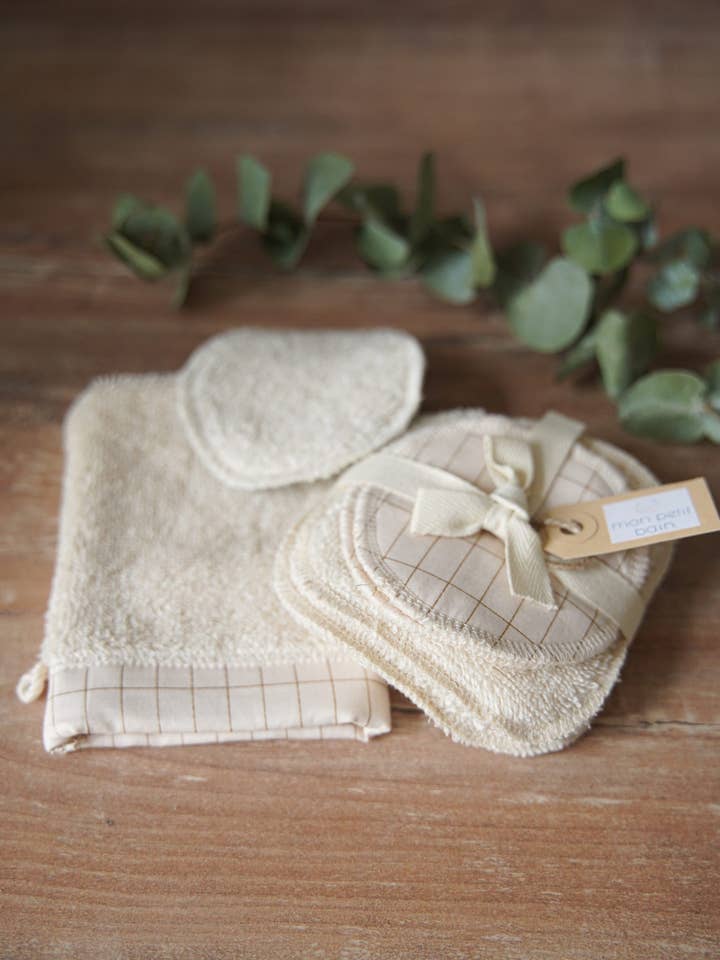 Kit of 5 washable organic wipes for wholesale by Mon Petit Bain