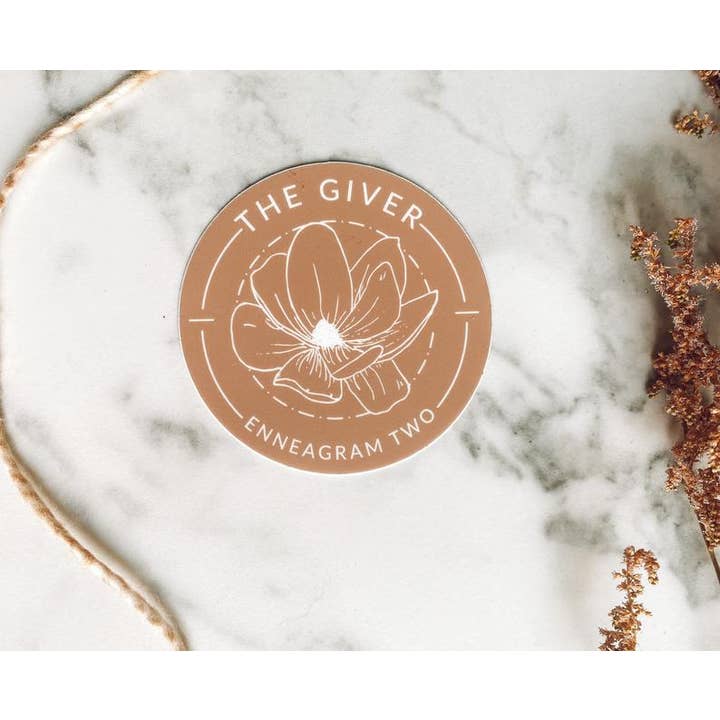 Enneagram Two Floral Sticker - Dishwasher Safe for wholesale by Kara Eads Creates