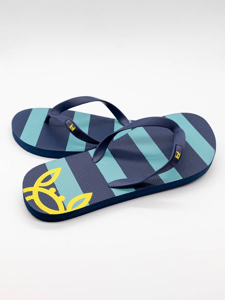 Custi Mikelo - Wholesale Flip Flops - Unisex - Turquoise Striped Flip-Flops