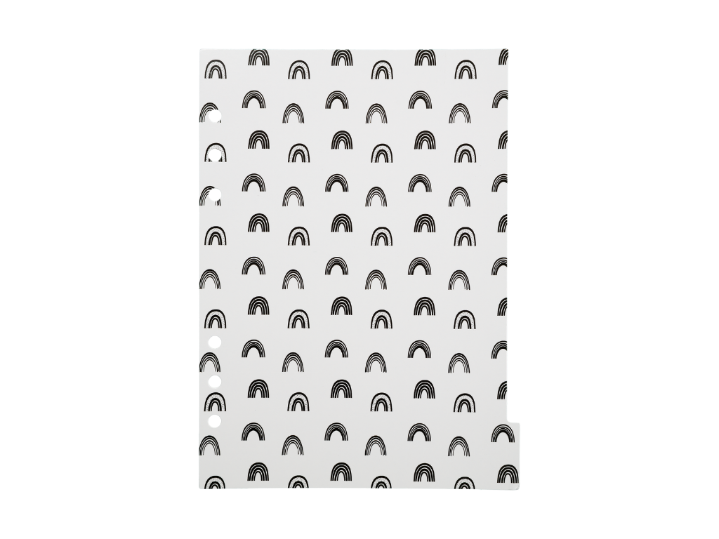 Planner Peace - Wholesale Planner - A5 Dividers "Black and White Rainbow" 6 tab dividers3