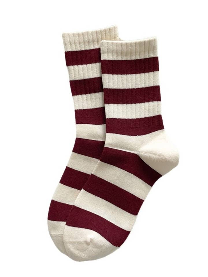 Funkyrel® Atzbranding Limited - Wholesale Socks - Women's - Rufia - Mid-Calf Socks with Bow & Stripe Pattern12