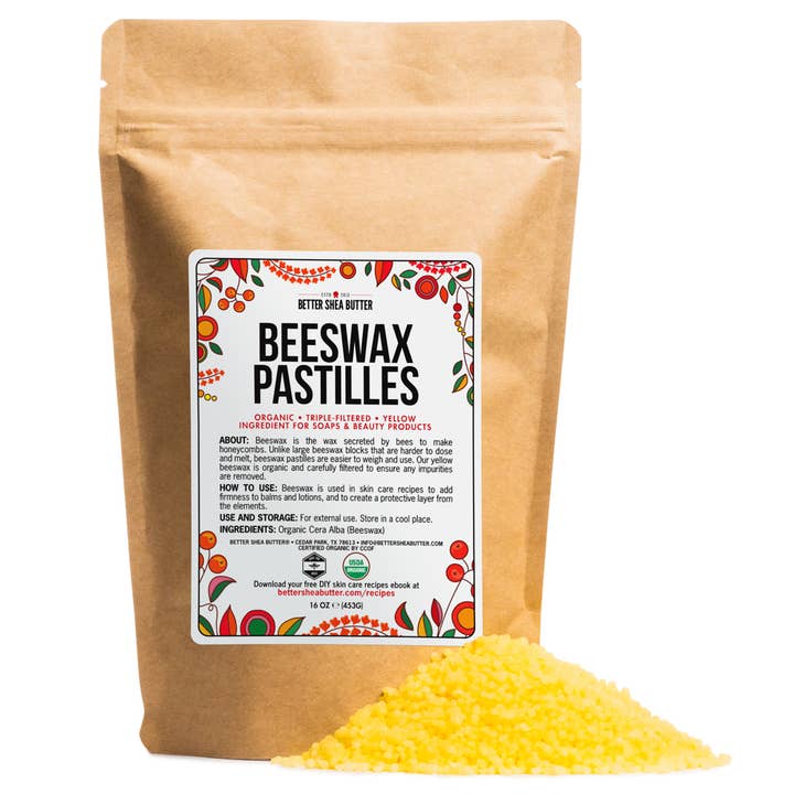 Better Shea Butter - Wholesale Craft Supplies - Beeswax Pellets, USDA Certified (16 oz)
