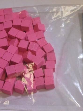 10 MM Wooden Cube Tokens (100 Pack) - Pink for wholesale by Mayday Games