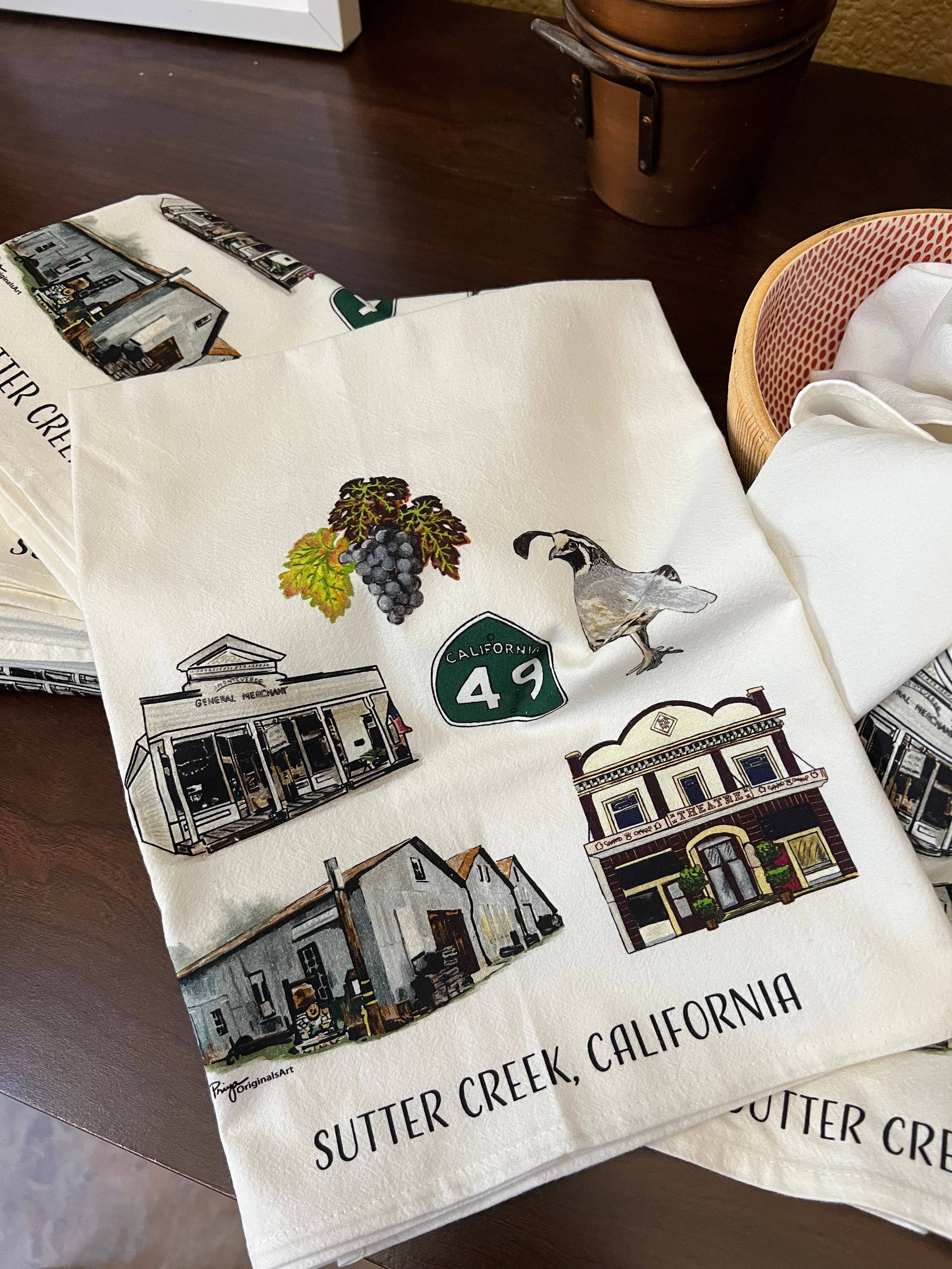 PriyaOriginalsArt - Wholesale Tea Towel - Sutter Creek Flour Sack Tea Towel2