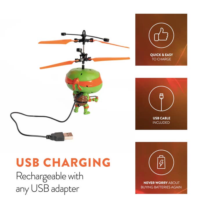 World Tech Toys - Wholesale Toy Plane - Kids - Nickelodeon TMNT 3.5 Michelangelo Motion Sensing Helicopter2