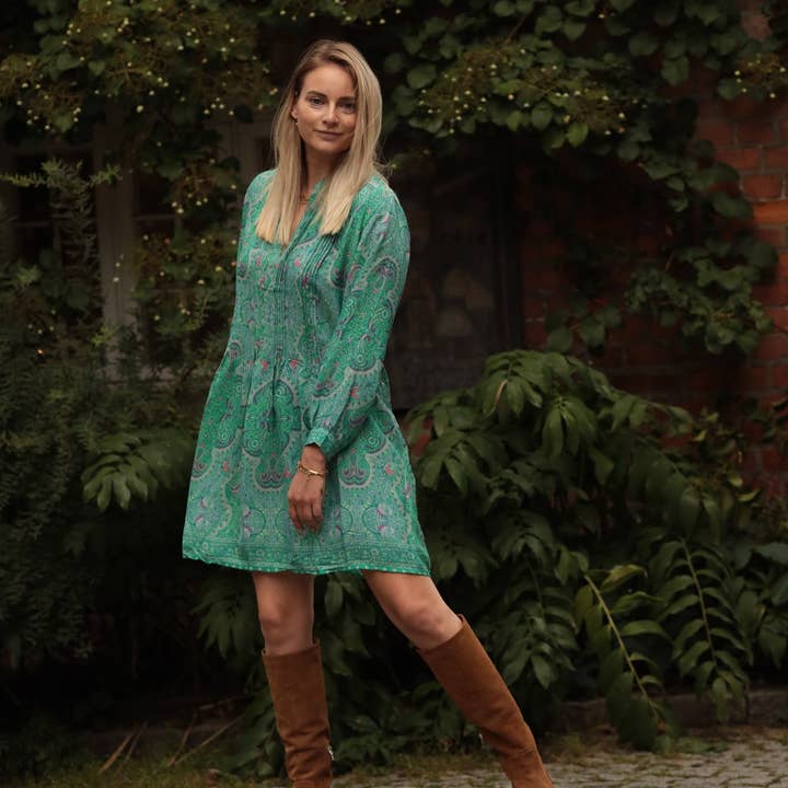 Silkekjole - Kashmir Island blå för wholesale av Camilla Øhrling Jewelry