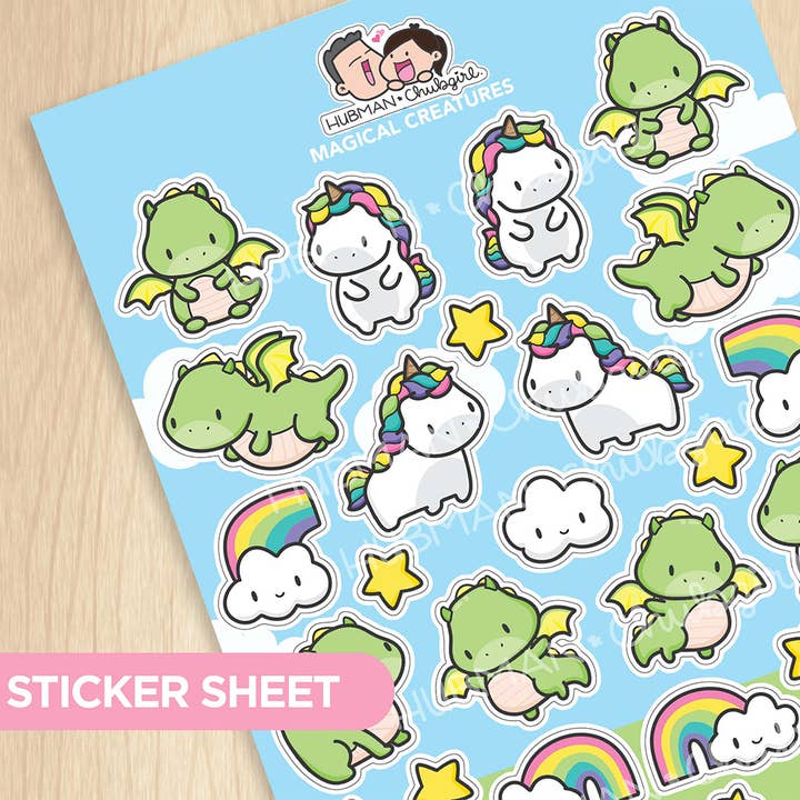 Stickervel - Magical Creatures voor wholesale door hubmanchubgirl.