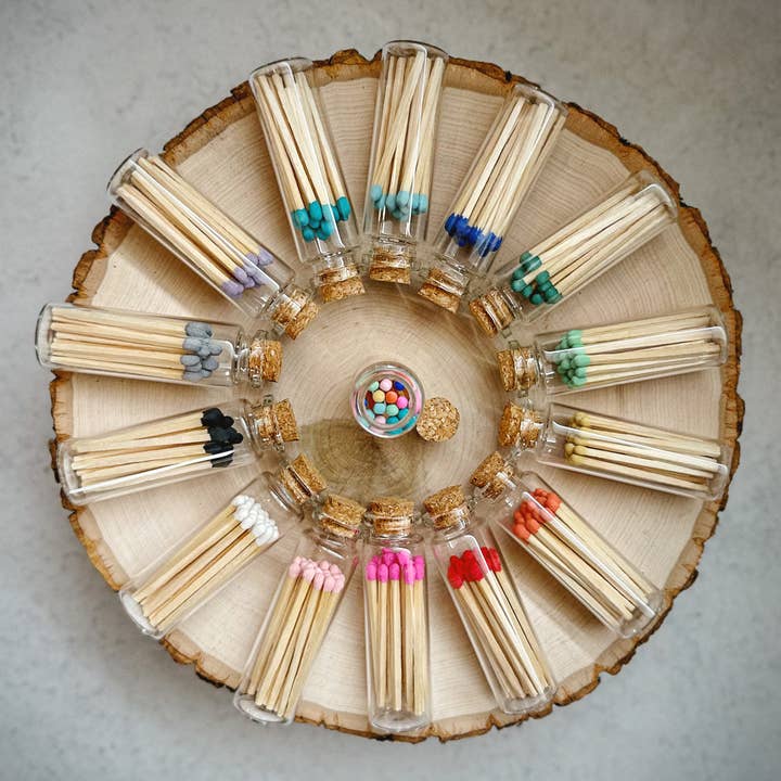 Thankful Greetings - Wholesale Matches - 2" Matches + Small Bottle - Color of Your Choice + Strikers29