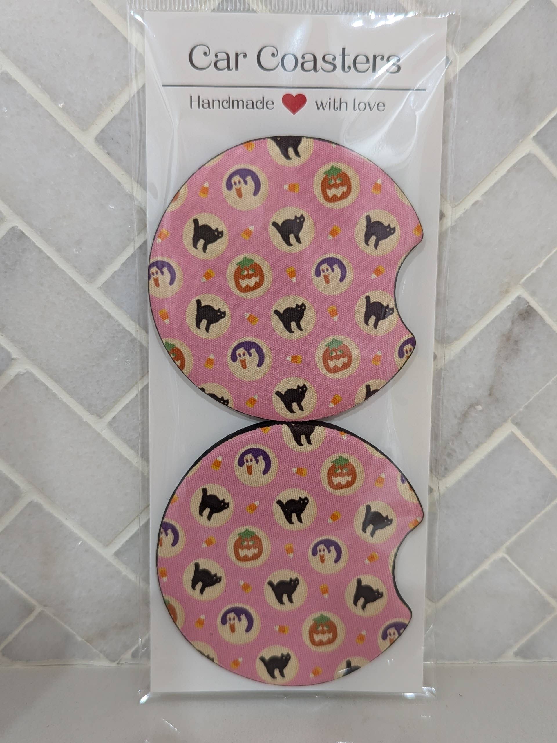 Sweet Bean Candle Collective - Wholesale Car Coaster - Women's - Halloween Retro Sugar Cookie Car Coasters0