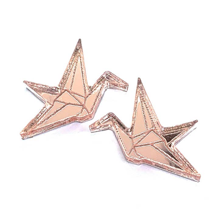 Roségold-Origami-Kranich-Spiegel-Acryl- für den Großhandel von Prettykiku