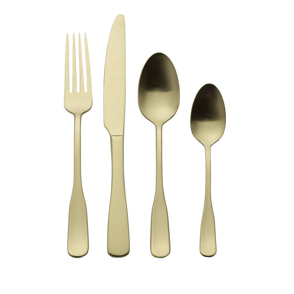 Lifetime Brands Silverwarehouse - Wholesale Flatware Set - Mikasa Living Satin Champagne Landyn 16.4 Service For 40