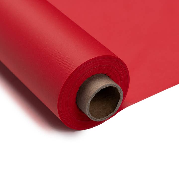 40 In. x 100 Ft. Red Plastic Table Roll for wholesale on Faire