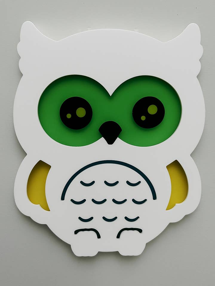 🦉 Lampe Murale Hibou Changeant de Couleur – Veilleuse LED Intelligente pour Enfants pour la vente par GlowingPals