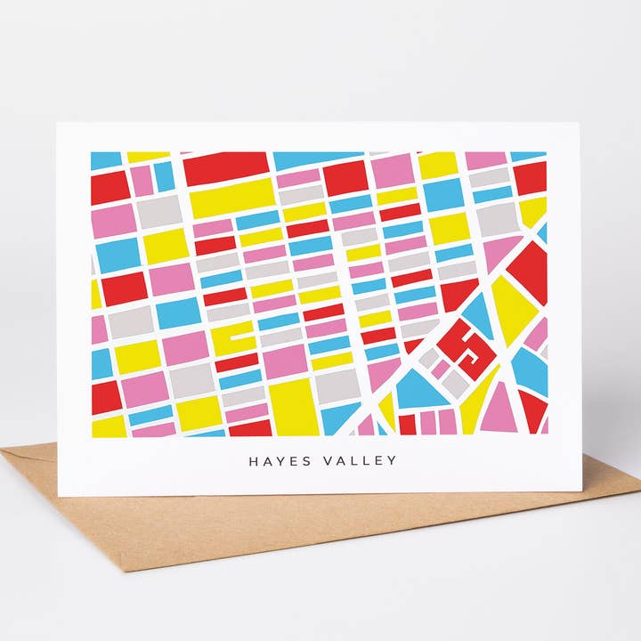 San Francisco - Hayes Valley minimalistisk notekort for engroshandel hos Faraway Places Paper