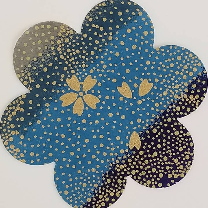 037 Chiyogami Ombre Bleu, Gris et Indigo pour la vente par Sweet Space Studio