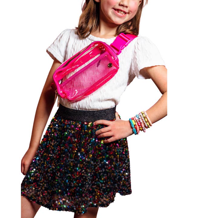 THE LAUREN - CLEAR GAMEDAY STADIUM SLING BAG - HOT PINK for wholesale by Geaux Clear Collection