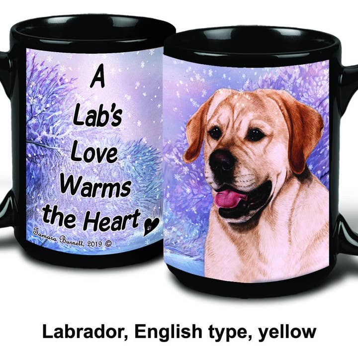 Pet Gifts USA, LLC - Venta al por mayor Taza - Taza de café negro con diseño de Labrador (inglés), color amarillo0