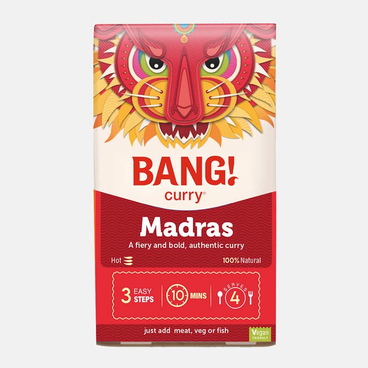 Madras Curry Spice Kit, topped with a pleasing chilli bite for wholesale by BANG! Curry