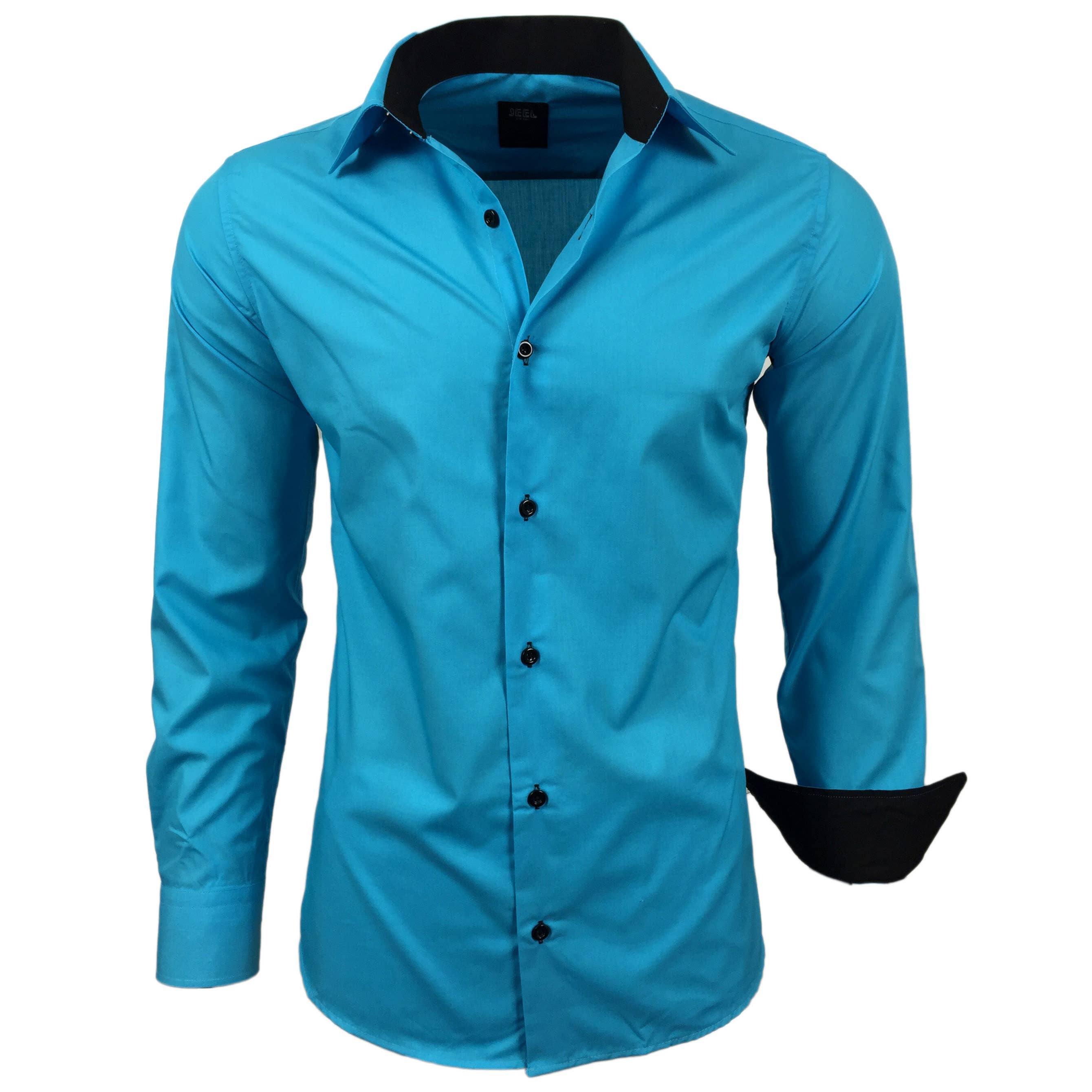 SUBLIMINAL MODE - Wholesale Button Down Shirt - Men's - Plain Two-Tone Basic Shirt17