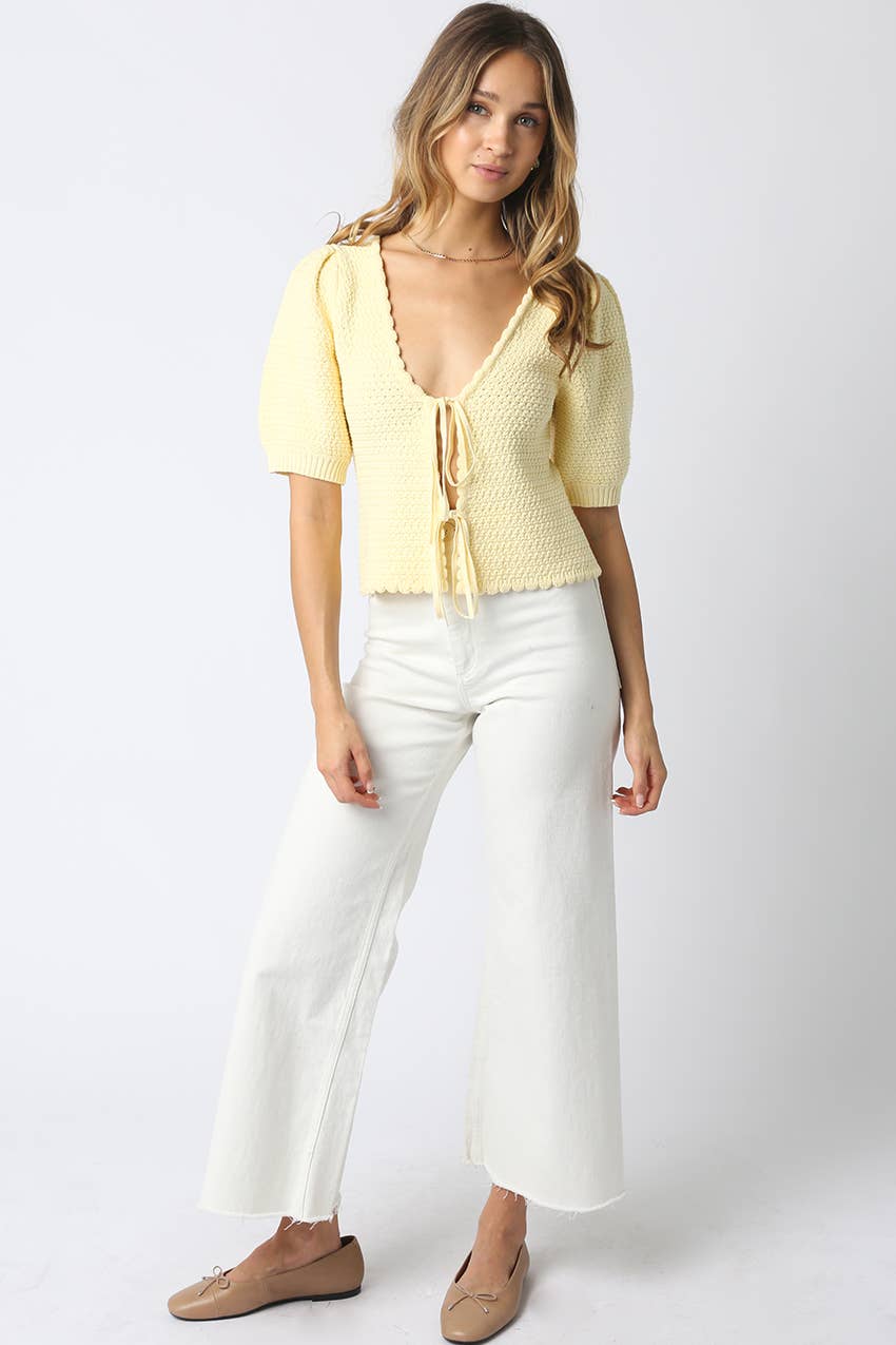 Olivaceous - Wholesale Knit Top - Women's - Liz Tie Front Knit Top3