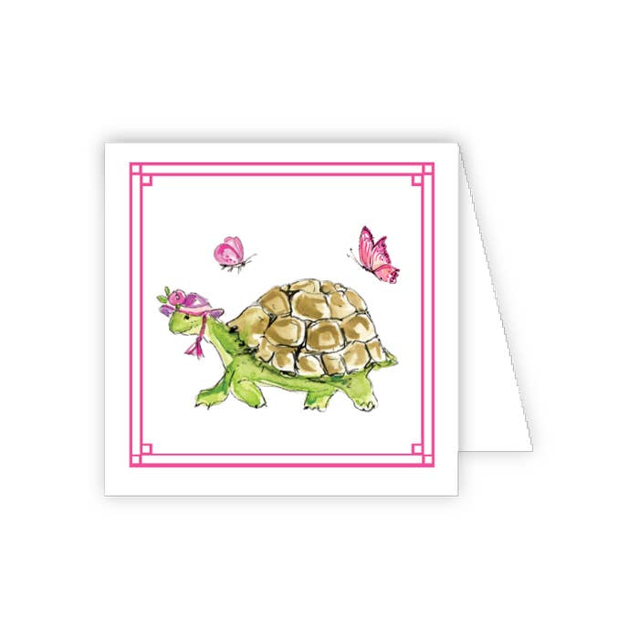 RosanneBeck Collections - Vente Carte de vœux classique - Carte de boîtier tortue peinte à la main avec capot