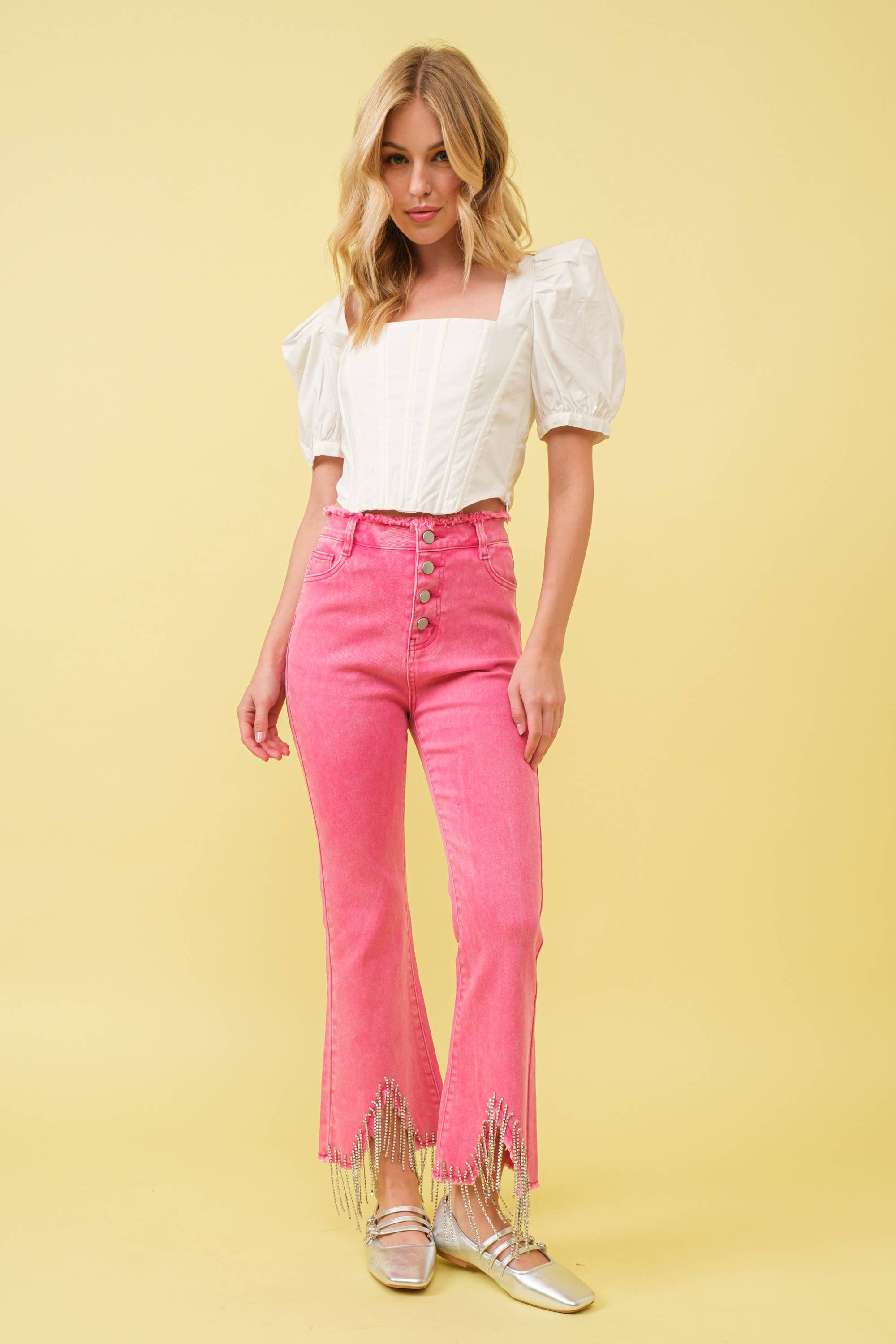 Blue B - Wholesale Jeans - Women's - 1365P - RHINESTONE FRINGE DENIM PANTS14