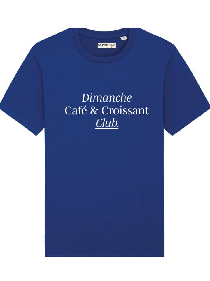 Søndag Café & croissant. Klub. Unisex bomulds T-shirt for engroshandel hos Les Petits Basics